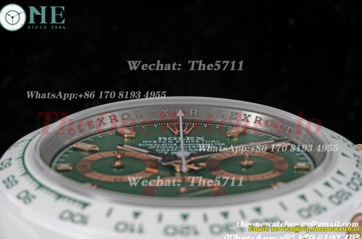 Daytona 40mm Rolex Green Dial SA4130 Cer Cer - AET AETF 0511